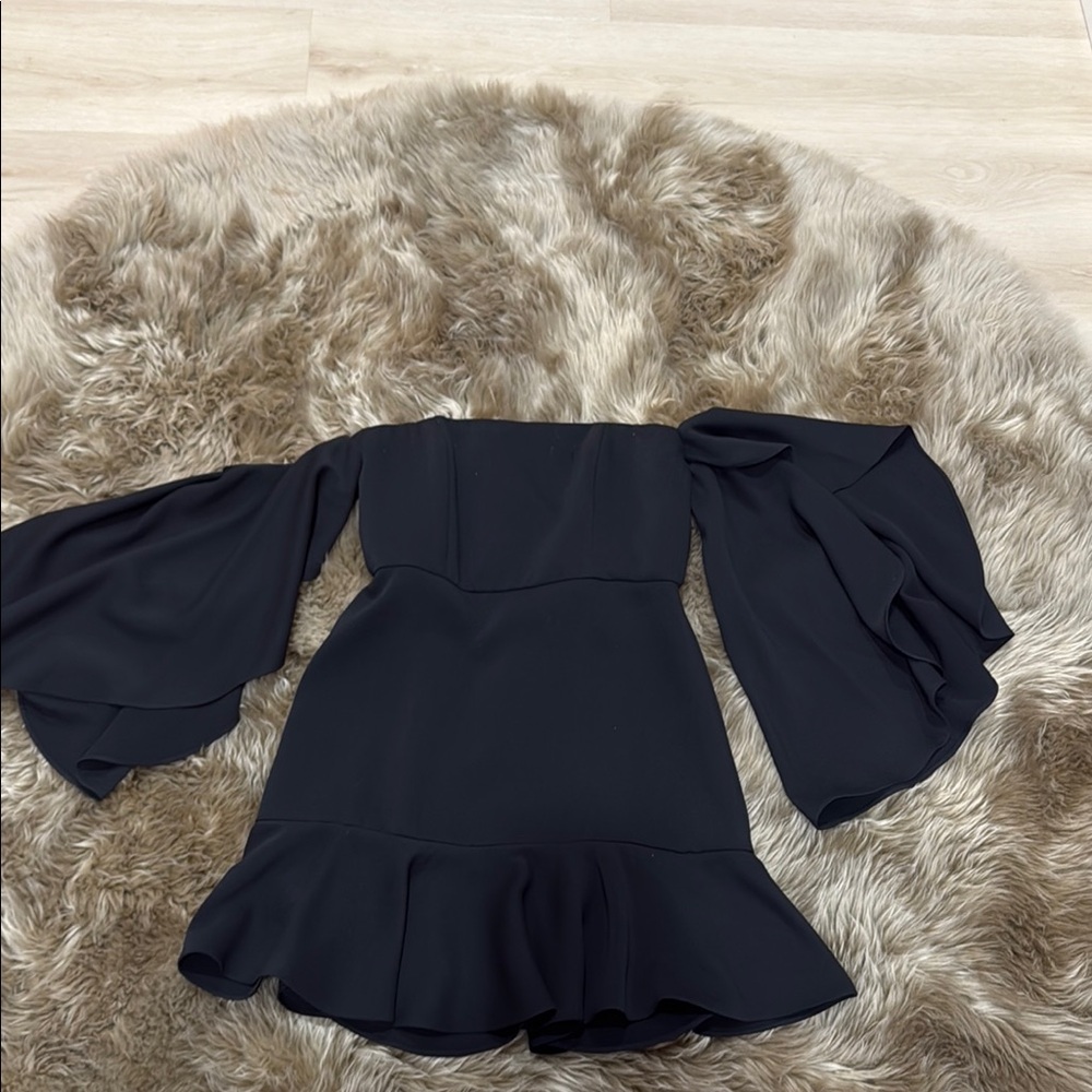 BCBG Elegant Black Off-Shoulder Dress